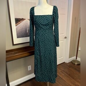 ASOS Design Green polka dot dress